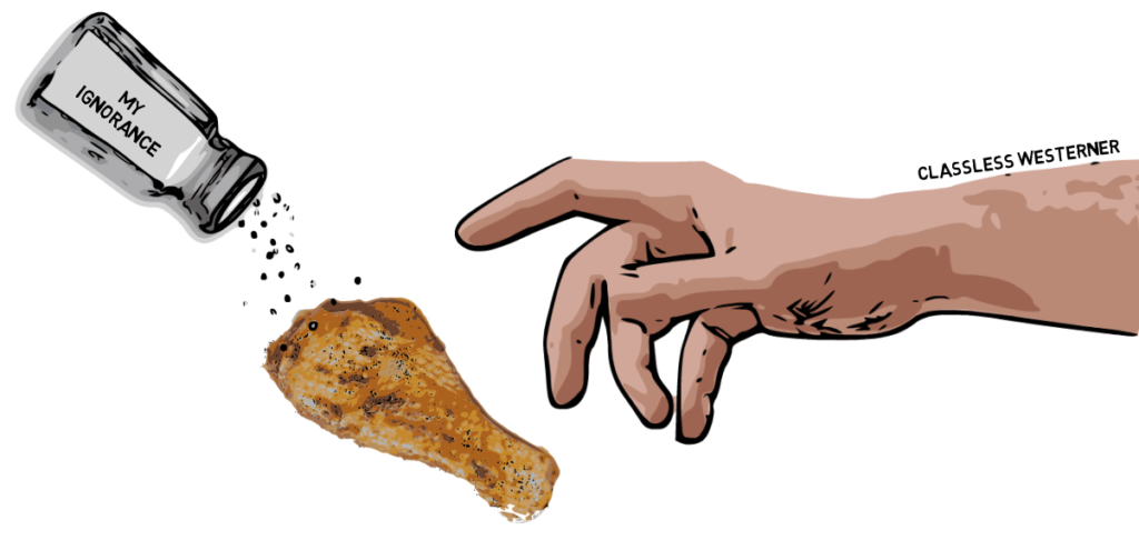 Hand Reaching For Chicken Laced With Ignorance