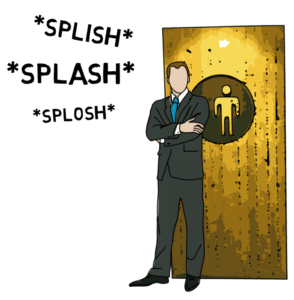 Pee Partner Standing Outside Men's Toilet